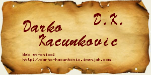 Darko Kačunković vizit kartica